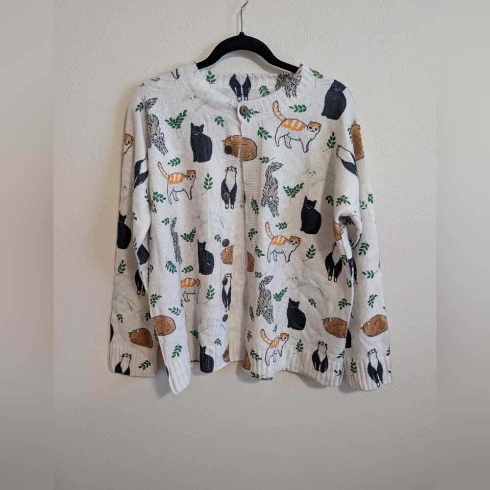Cat Print Sweater